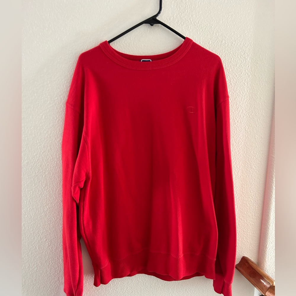 Champion Men's Vibrant Red Crewneck Sweater
